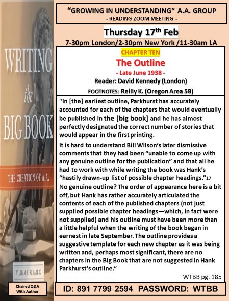 Growing In Understanding Group reads Writing the Big Book -Chapter 10 -02/17/2022