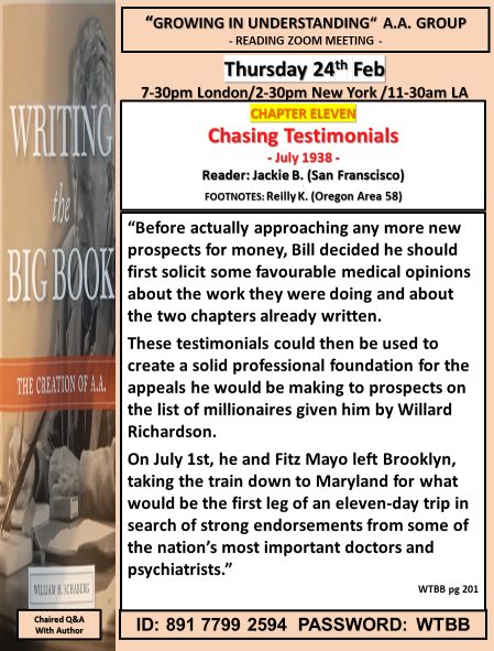 Growing in Understanding Group reads Writing the Big Book -Chapter 11 -2/24/22