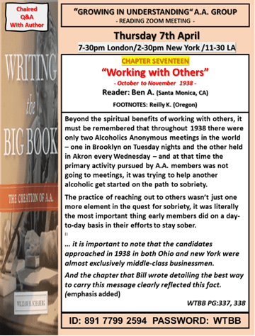 Growing in Understanding Group reads Writing the Big Book -Chapter 17 -4/7/2022