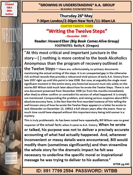 Growing in Understanding Group reads Writing the Big Book -Chapter 23 -5/26/2022