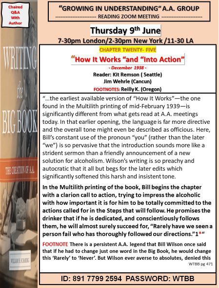 Growing in Understanding Group reads Writing the Big Book -Chapter 25 -6/9/2022