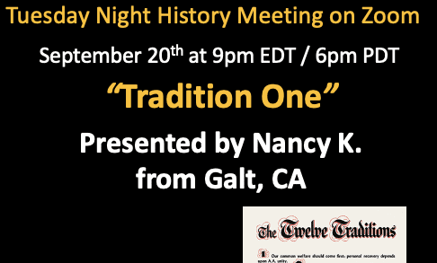 “Tradition One” presented by Nancy K. – 9/20/2022