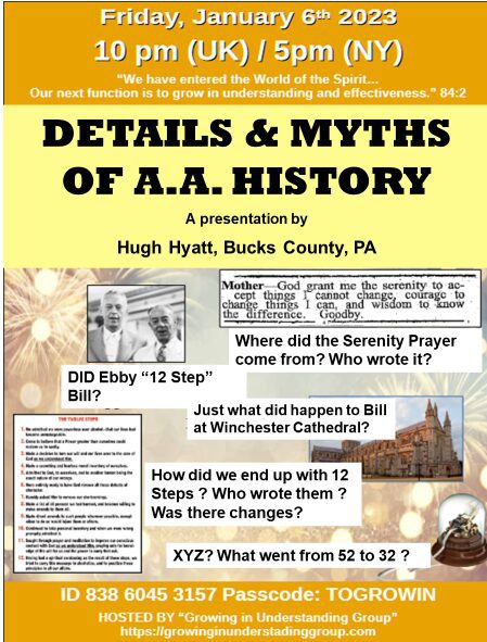 Friday Night Recovery Group -Details & Myths of AA History -1/6/23