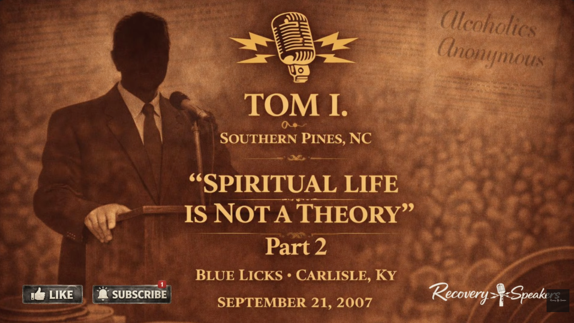 Tom I. from Southern Pines, NC – Part 2 of “Spiritual Life is Not a Theory” – Blue Licks Carlisle, KY – 9/21/2007