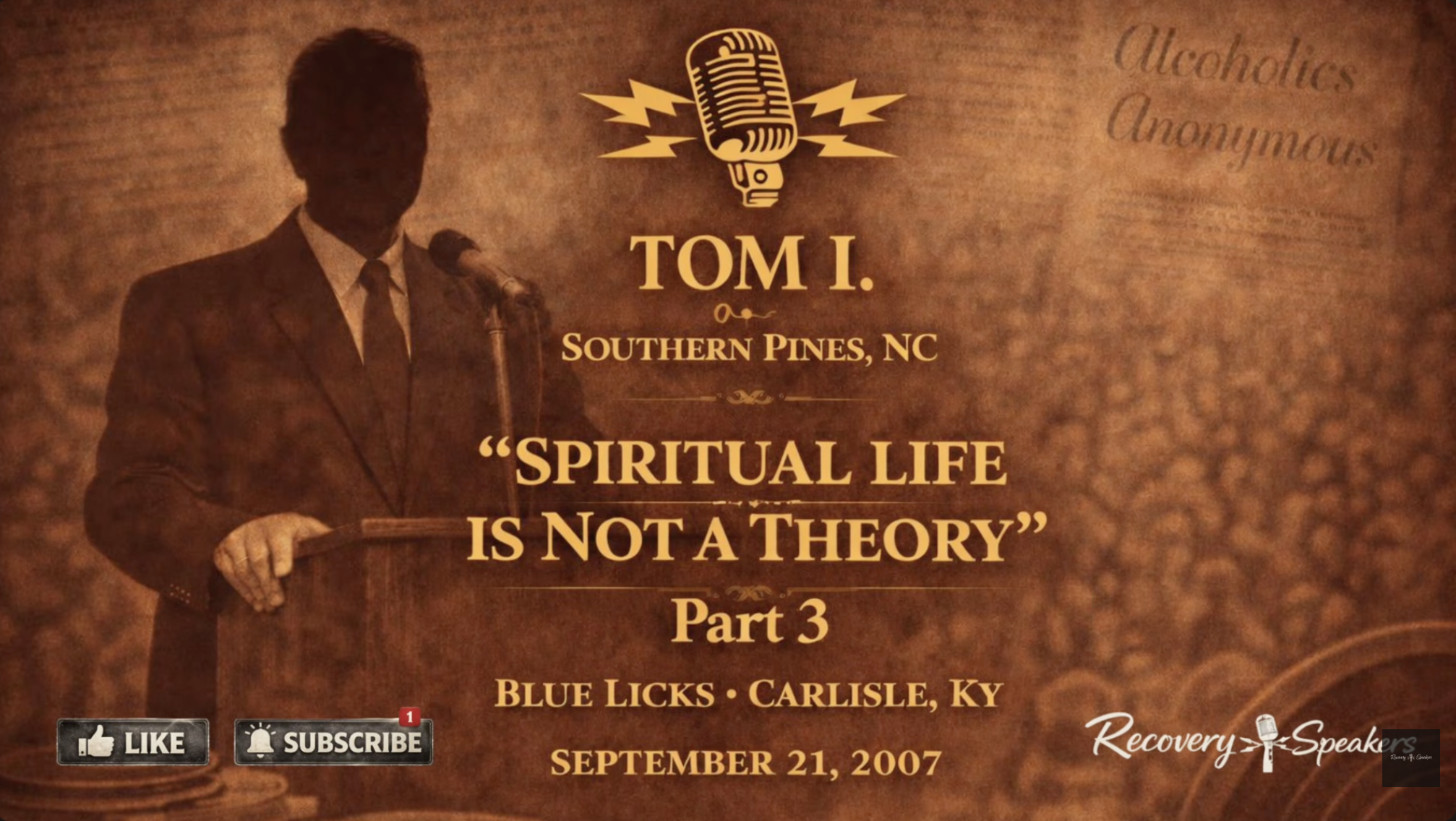 Tom I. from Southern Pines, NC – Part 3 of “Spiritual Life is Not a Theory” – Blue Licks Carlisle, KY – 9/21/2007
