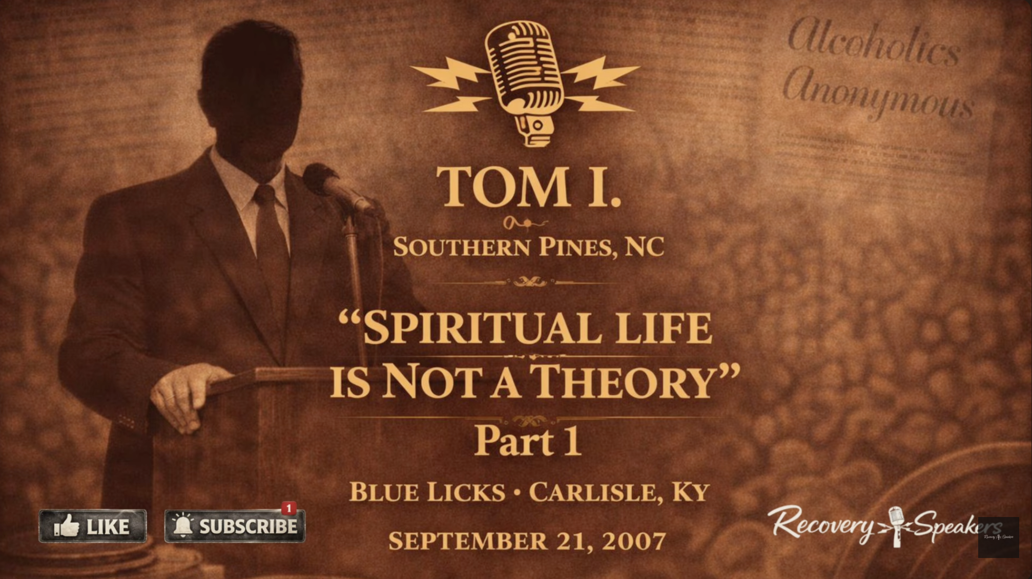 Tom I. from Southern Pines, NC – Part 1 of “Spiritual Life is Not a Theory” – Blue Licks Carlisle, KY – 9/21/2007